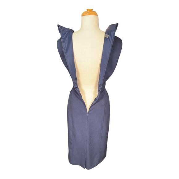 Donna Ricco New York Solid Navy Blue Size 8 Sleeveless Sheath Dress Workwear - Picture 5 of 12